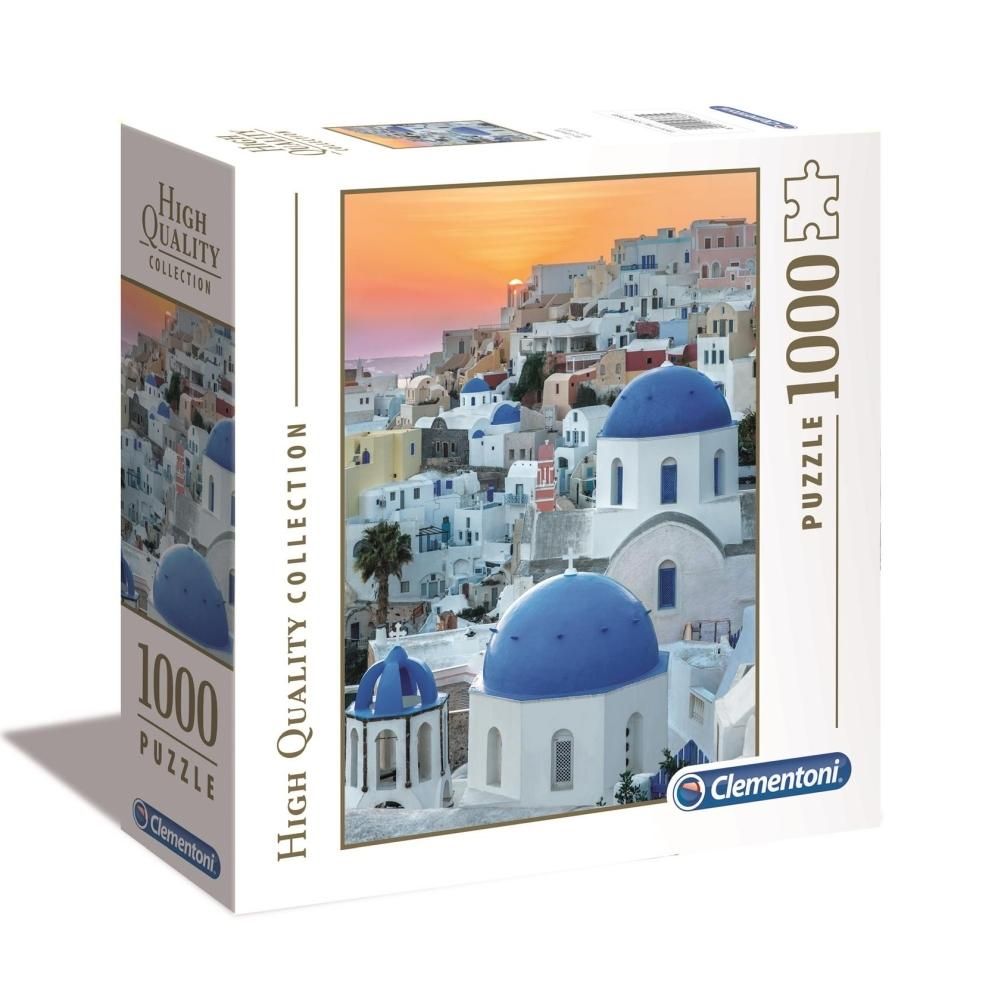 Clementoni Puzzle 1000 db High Quality Collection, négyzet alakú dobozban - Santorini