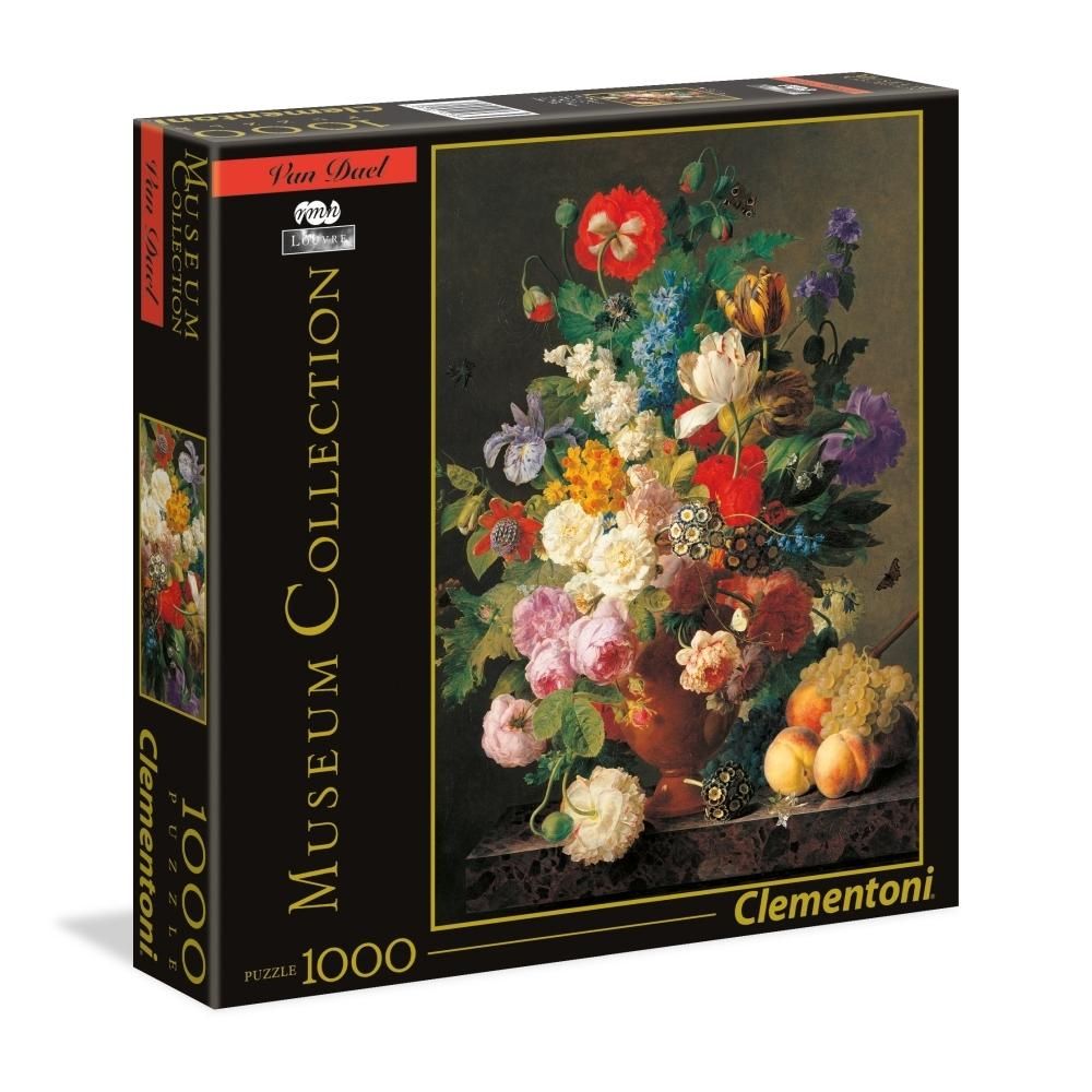 Clementoni Puzzle 1000 db Múzeum Kollekció, négyzet alakú dobozban - Van Dael: Csendélet