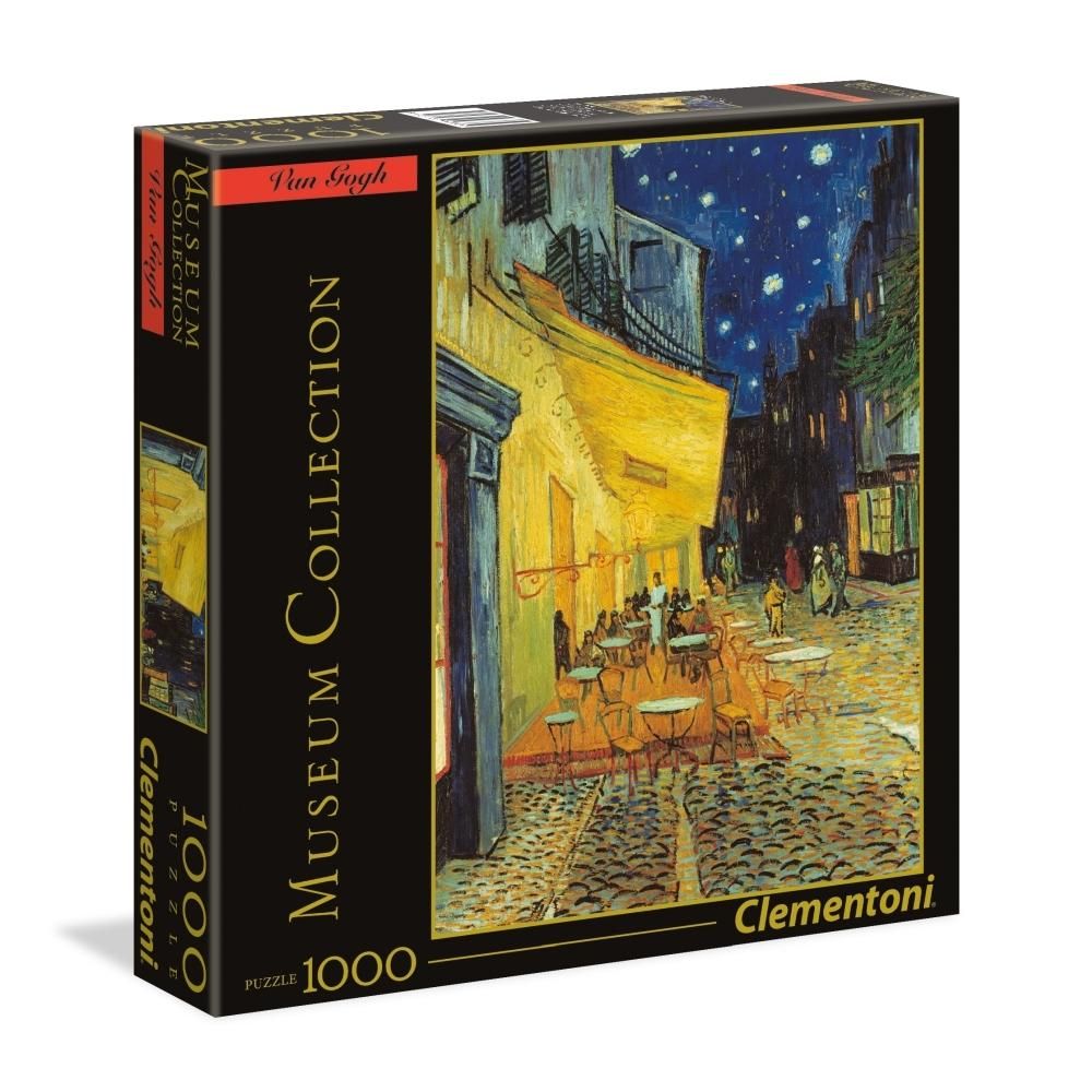Clementoni Puzzle 1000 db Múzeum Kollekció, négyzet alakú dobozban - Van Gogh: Éjjeli kávézó