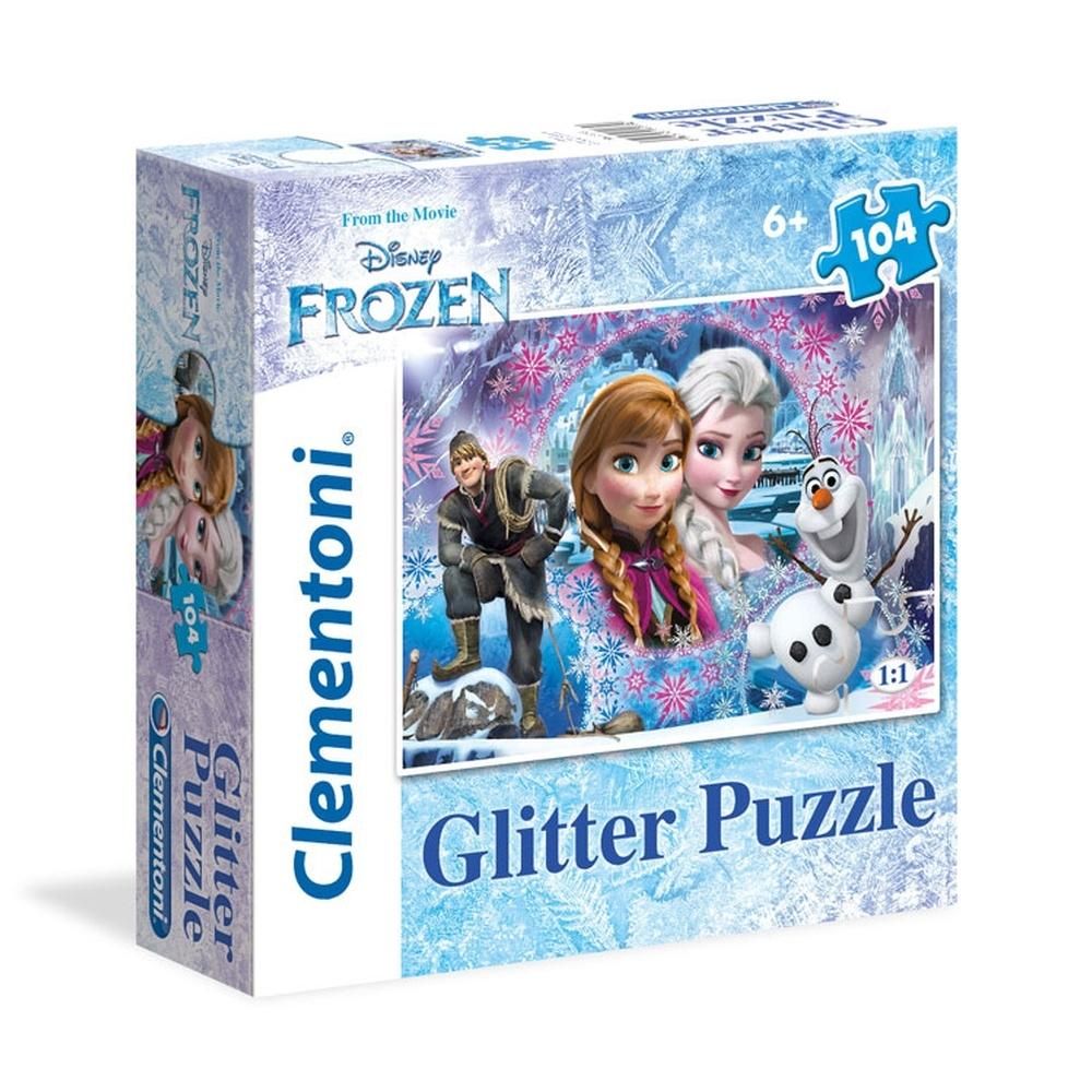 Clementoni Puzzle 104 db SuperColor Csillámos, négyzet alakú dobozban - Jégvarázs