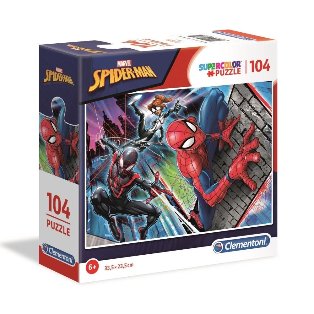 Clementoni Puzzle 104 db SuperColor, négyzet alakú dobozban - Pókember