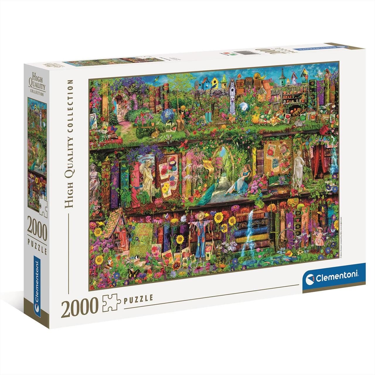 Clementoni Puzzle 2000 db High Quality Collection - Könyvespolc kert