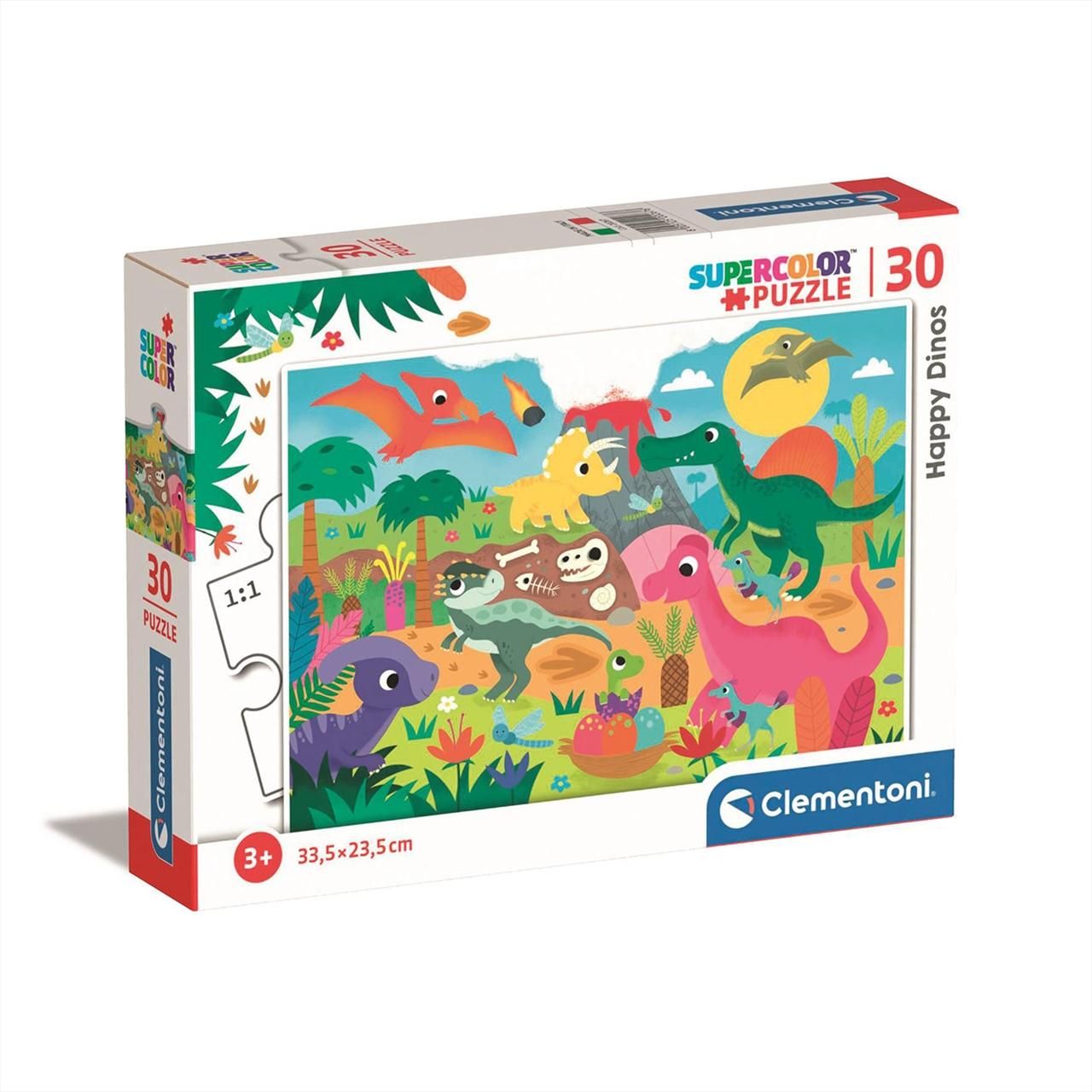 Clementoni Puzzle 30 db Supercolor - Boldog Dinók
