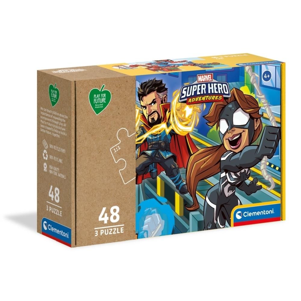 Clementoni Puzzle 3x48 db, Play for future - Marvel Szuperhősök