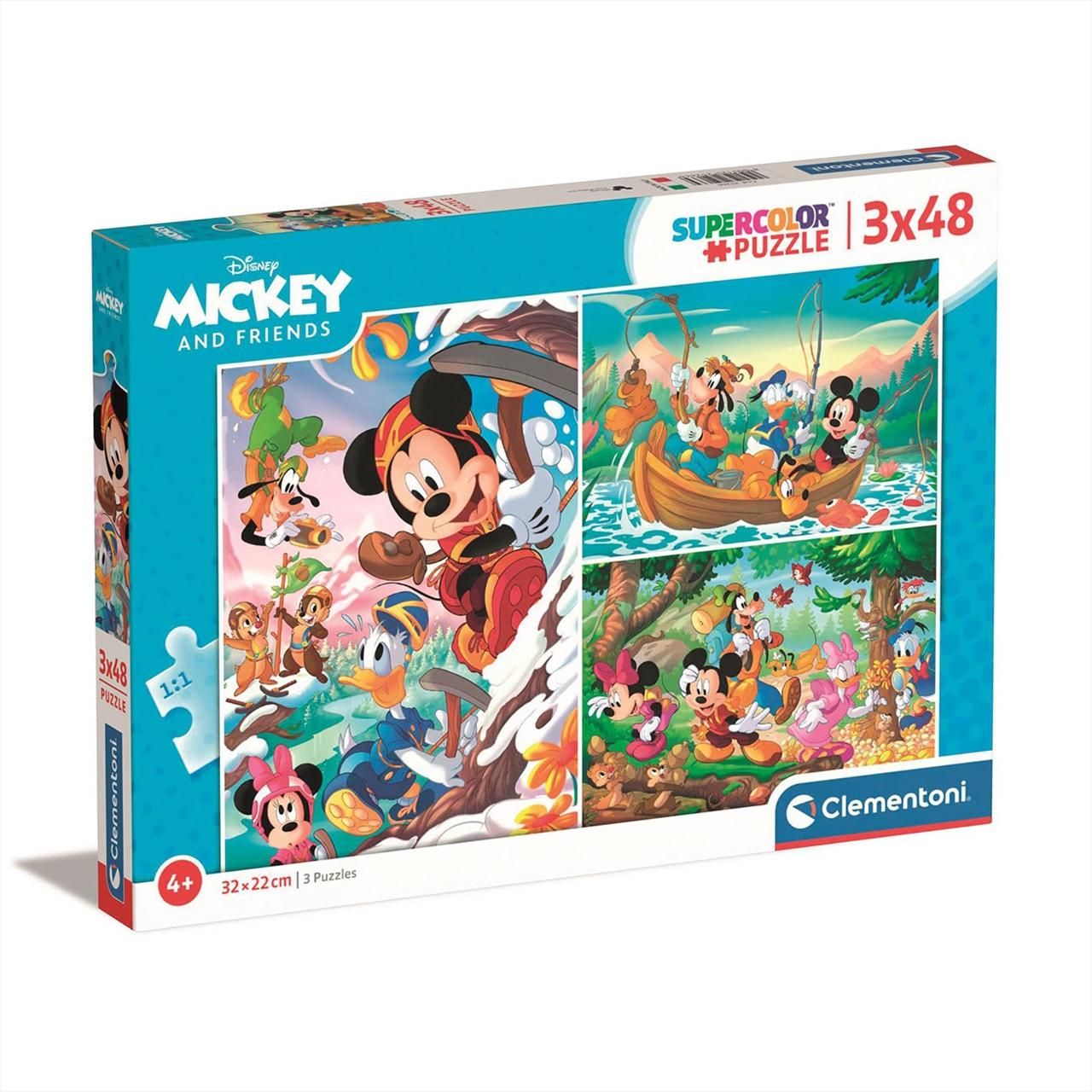 Clementoni Puzzle 3x48 db Supercolor - Disney Mickey egér és barátai