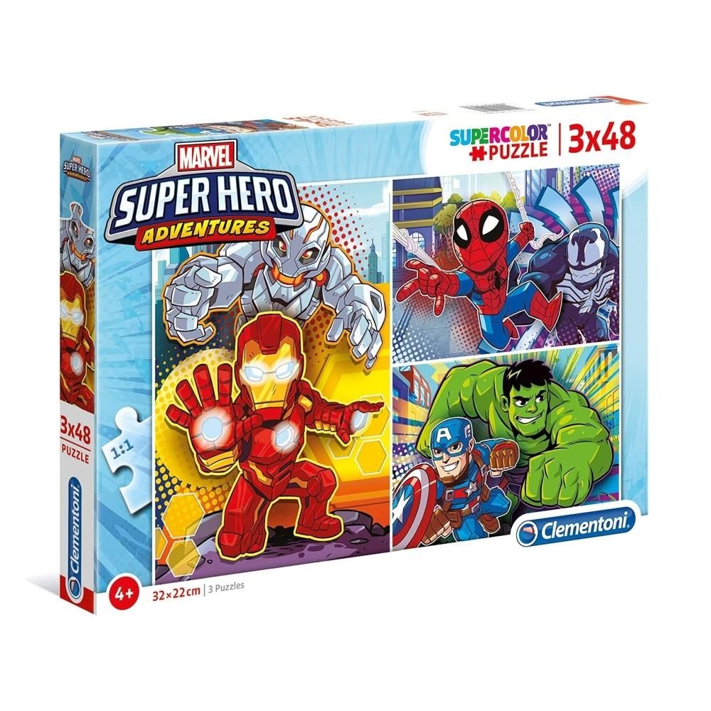 Clementoni Puzzle 3x48 db Supercolor - Marvel Avengers szuperhősök