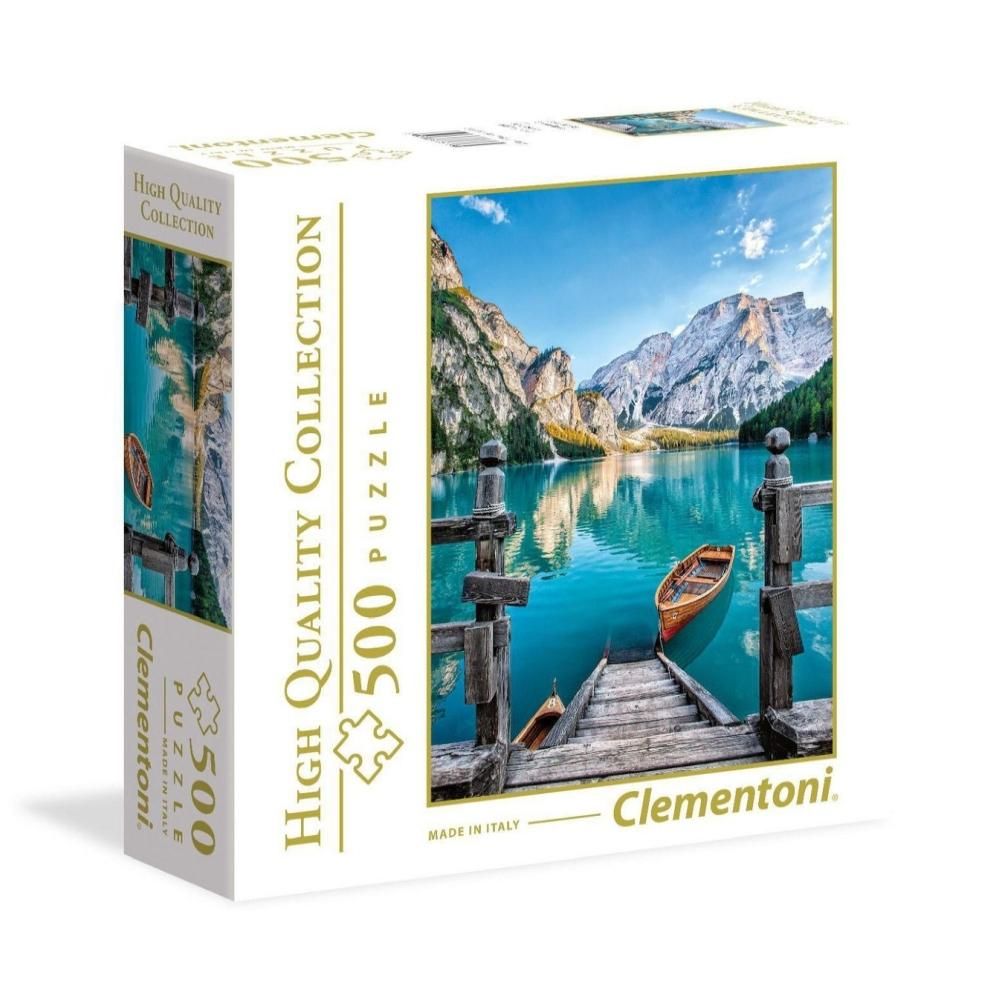 Clementoni Puzzle 500 db High Quality Collection puzzle, négyzet alakú dobozban - Braies-tó