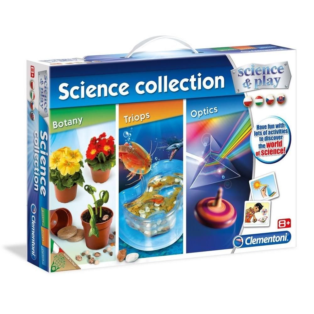 Clementoni Science 3 az 1 -ben: Botanika, ősrákok és optika tudományos készlet