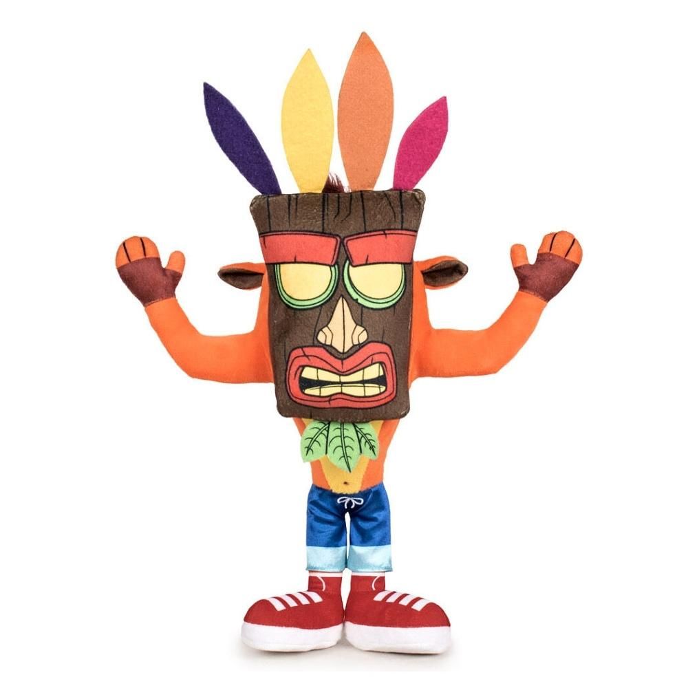 Crash Bandicoot - Aku Aku maszkos Crash plüssfigura 21 cm