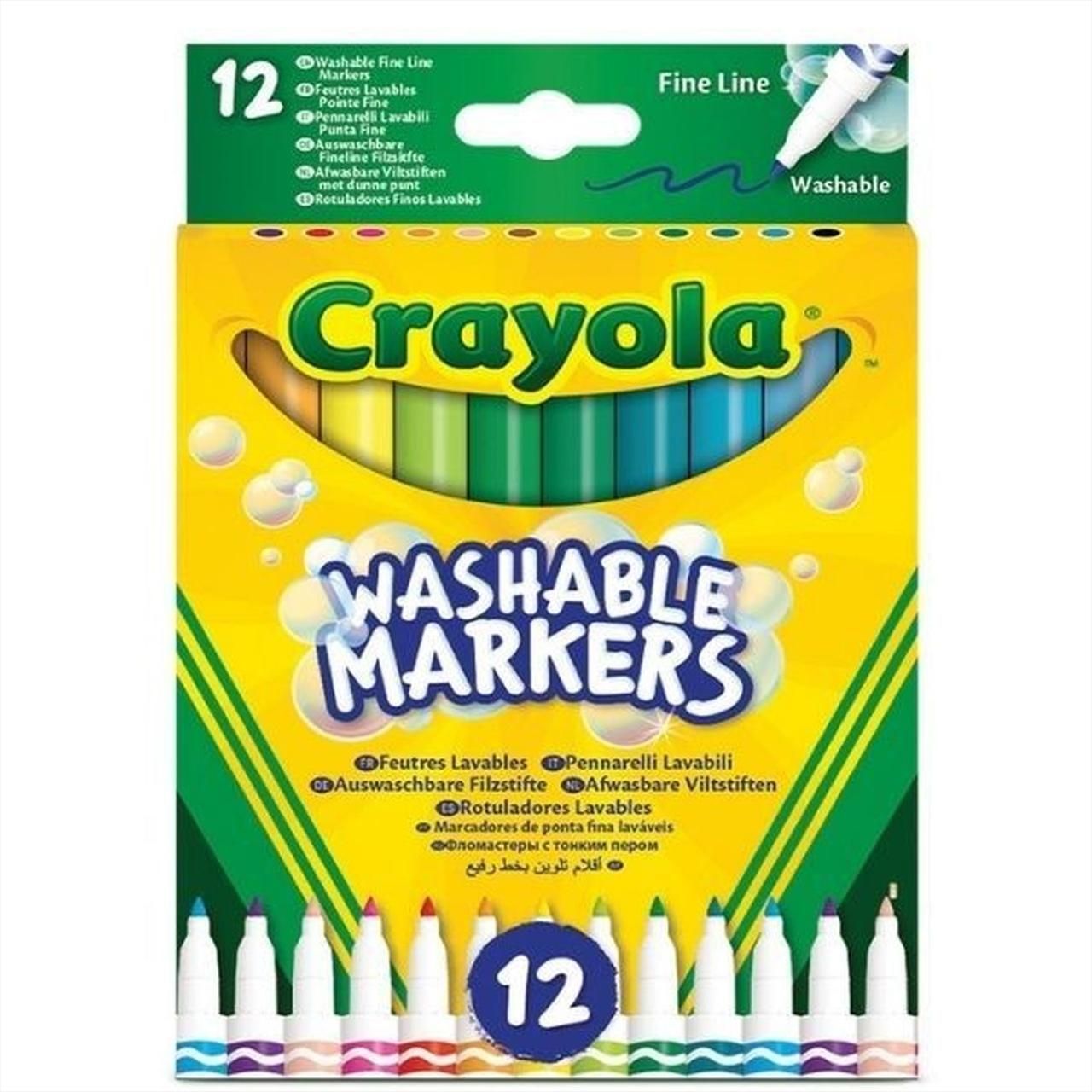Crayola Kimosható vékony filctoll, 12 db