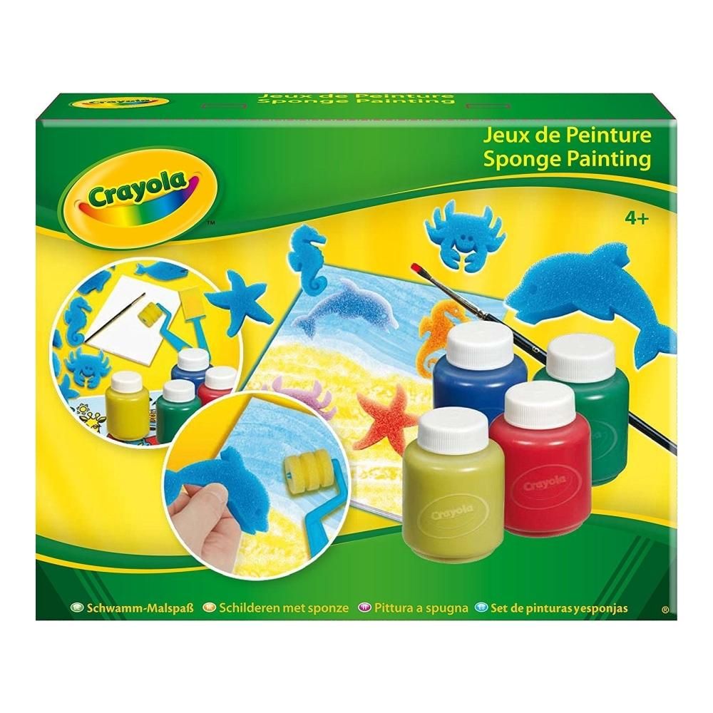 Crayola Szivacsfestő készlet, 4 tégely temperával