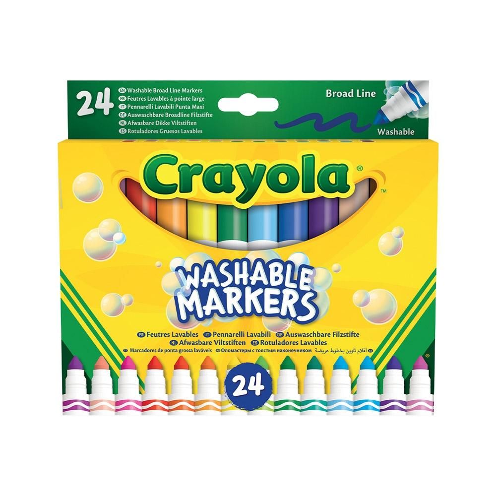 Crayola Tompahegyű lemosható filctoll, 24 db