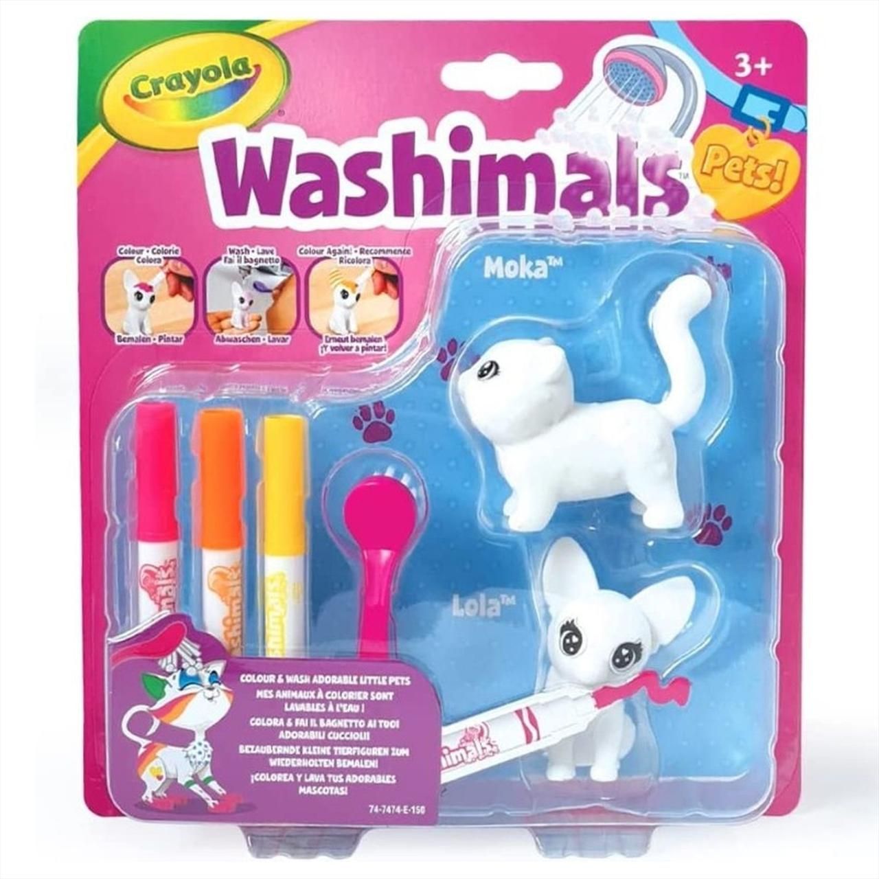Crayola Washimals kimosható állatok - Kutya és cica szett