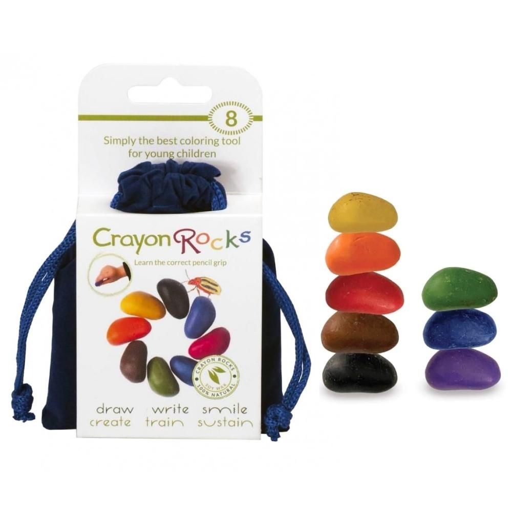 Crayon Rocks - Kavicskréta 8 db-os, kék bársonyzacskóban