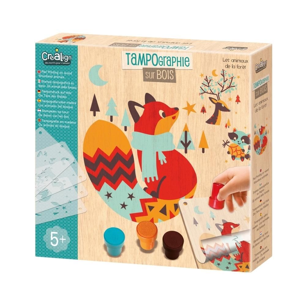 Crealign Művészi nyomdakészlet - erdei állatok