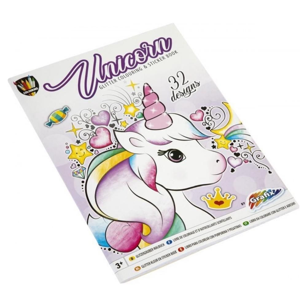 Csillámos színező füzet matricákkal - Unikornisok