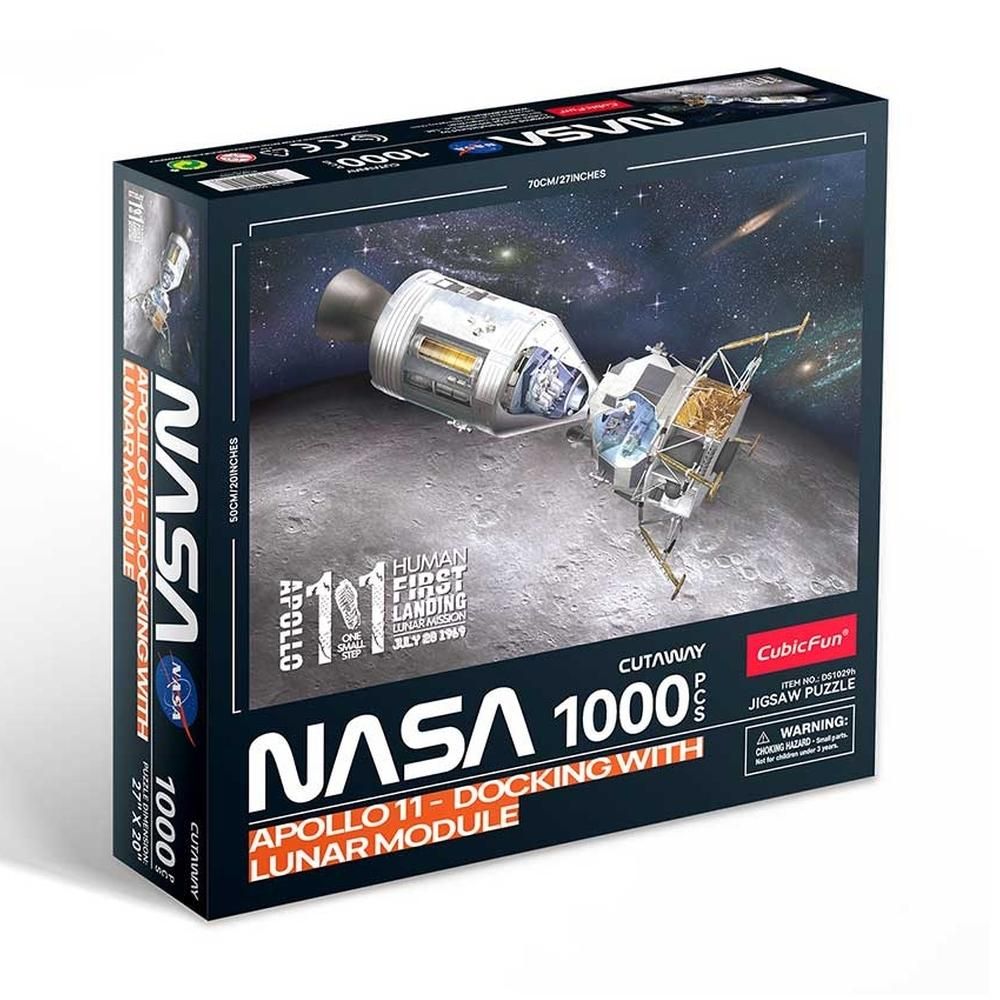 CubicFun 2D puzzle 1000 db-os - Apollo 11 dokkolás a holdkomppal 