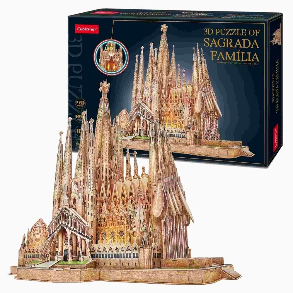 CubicFun 3D puzzle Sagrada Família LED világítással