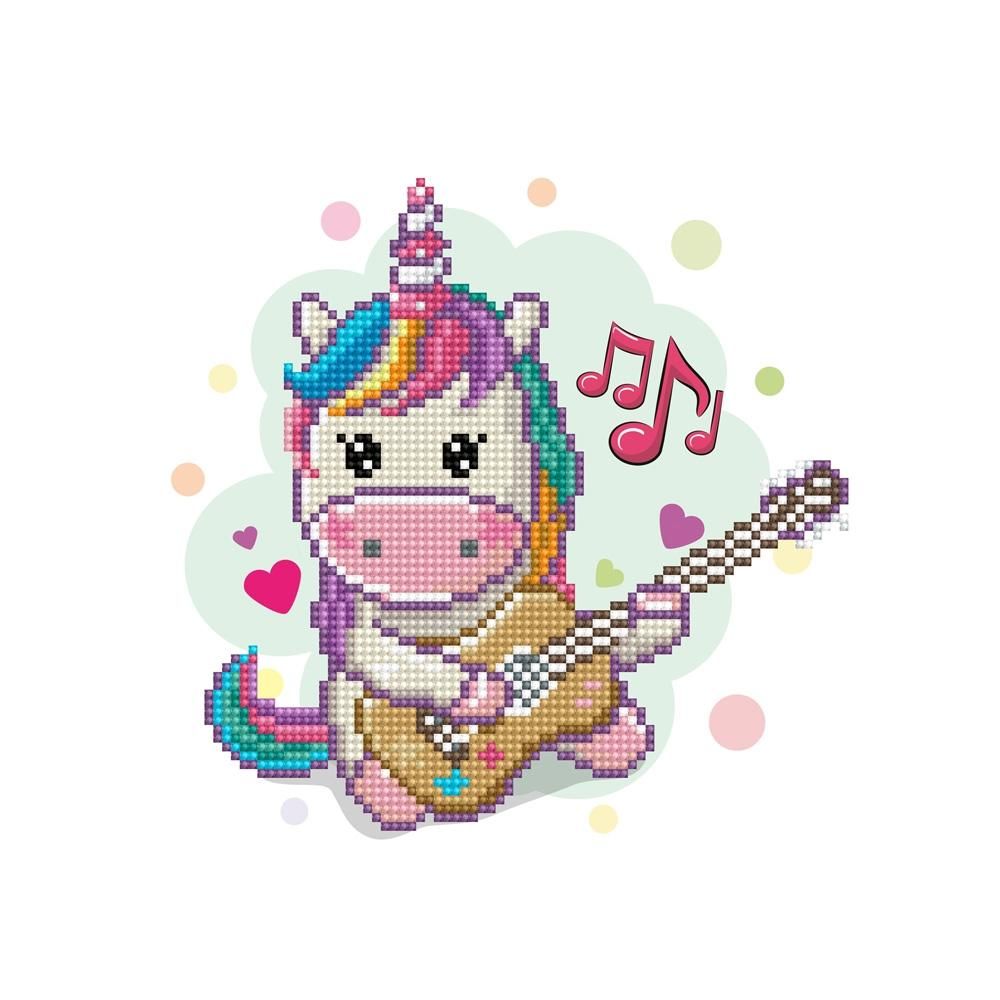 Diamond Dotz gyémántszemes kirakó szett, kezdő - Szerenádozó unikornis