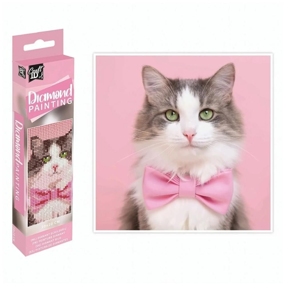 Diamond painting - Gyémánt kirakó 20x20 cm vászonkép, cica