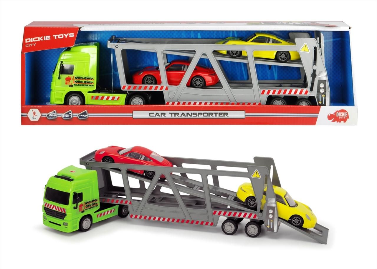 Dickie Autószállító kamion 2 Porsche autóval