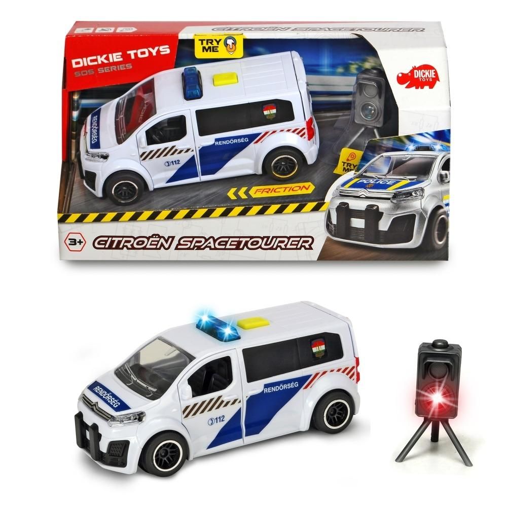 Dickie Citroën Space Tourer trafipax rendőr furgon hanngal és fénnyel 15 cm
