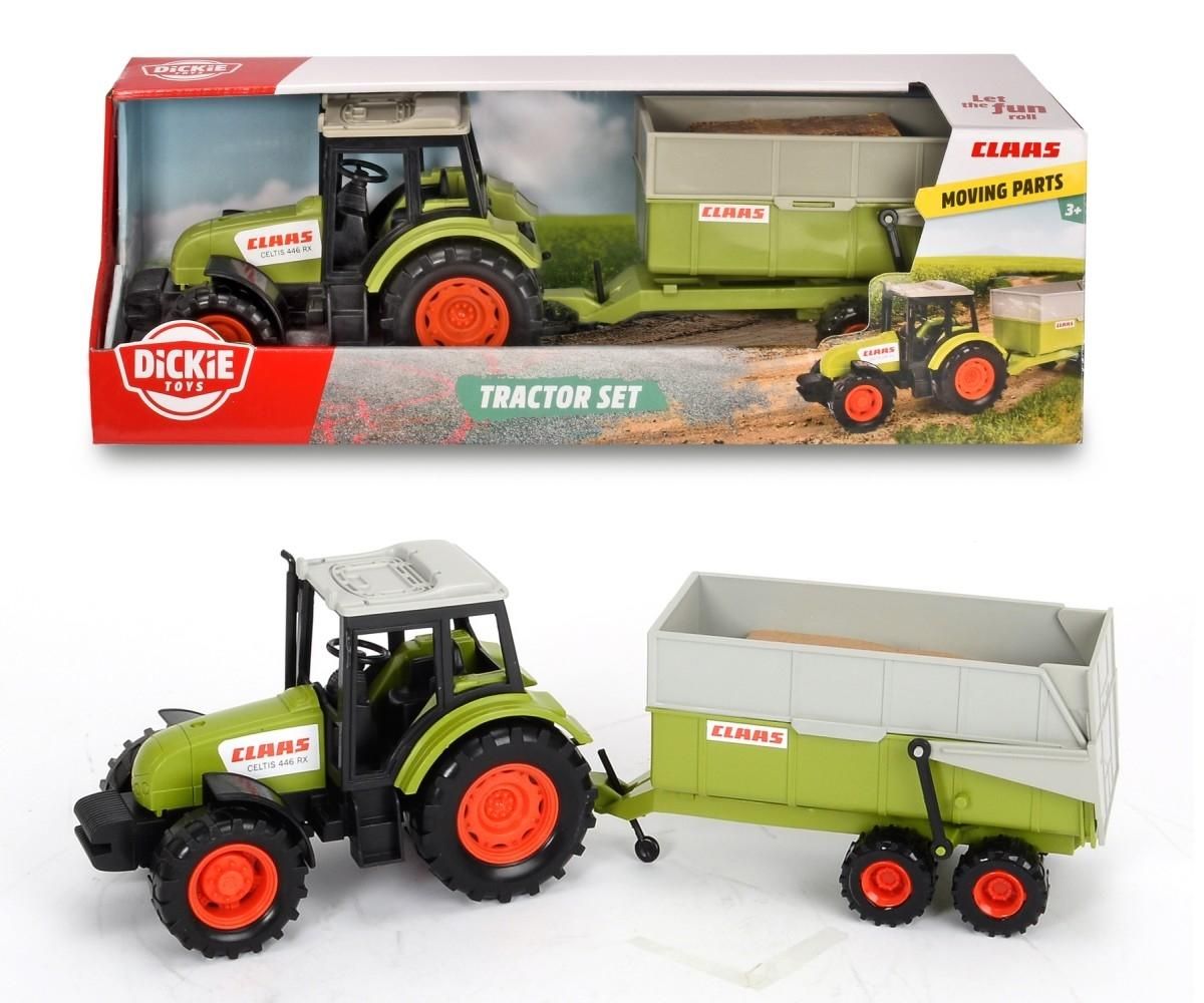 Dickie Claas traktor utánfutóval 36 cm