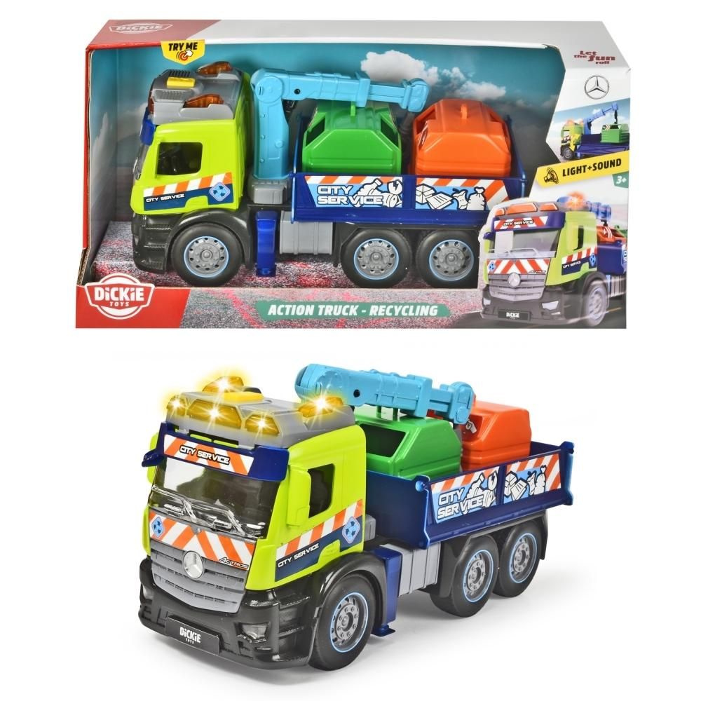 Dickie Darus teherautó szelektív konténererekkel 26 cm