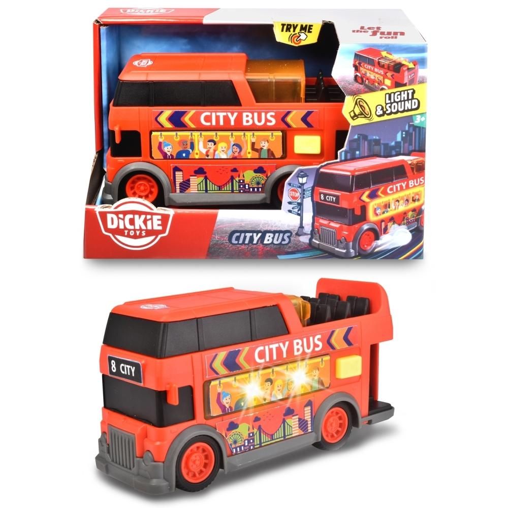 Dickie Emeletes városi busz hanggal és fénnyel 15 cm