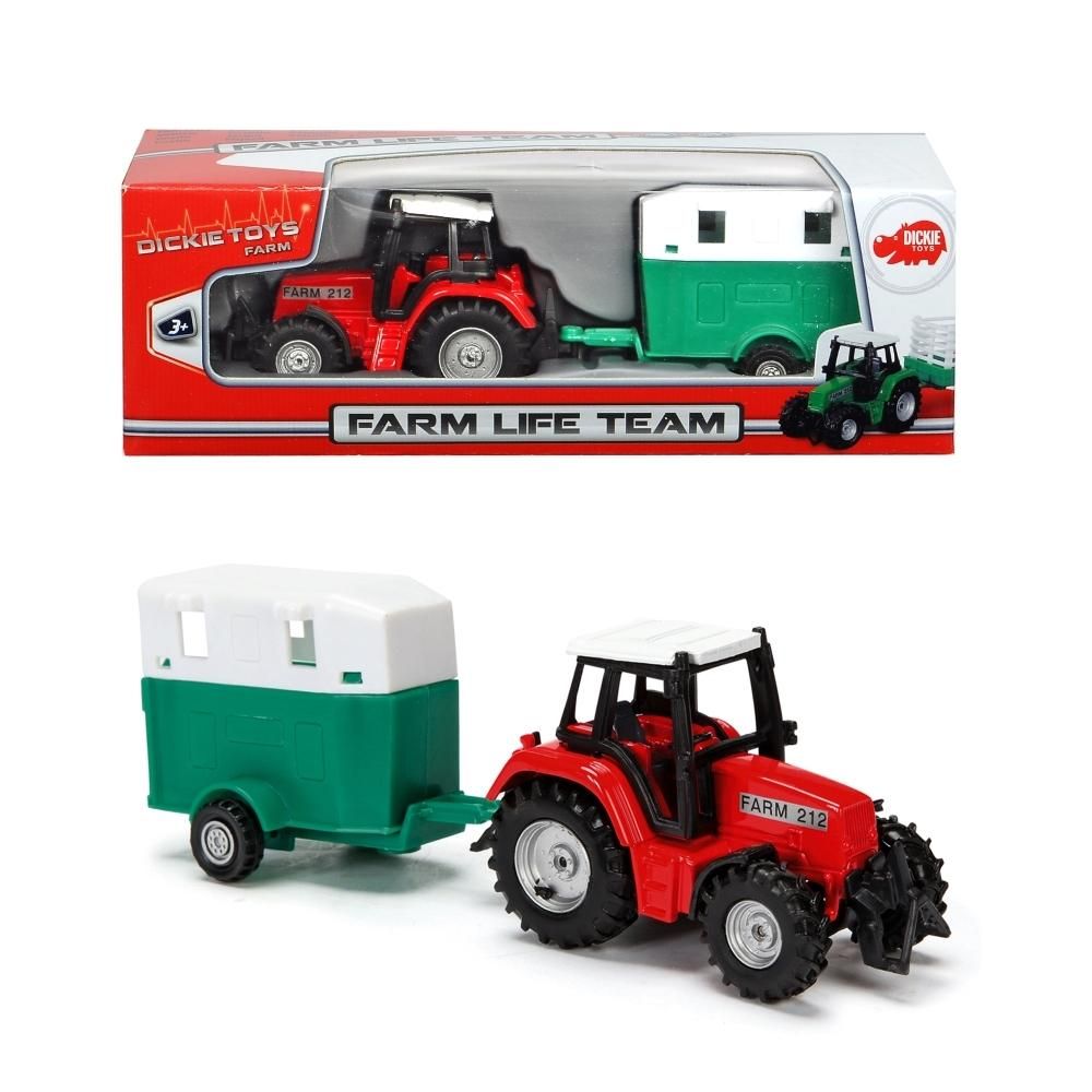 Dickie Farm Life Team traktor lószállító utánfutóval 18 cm