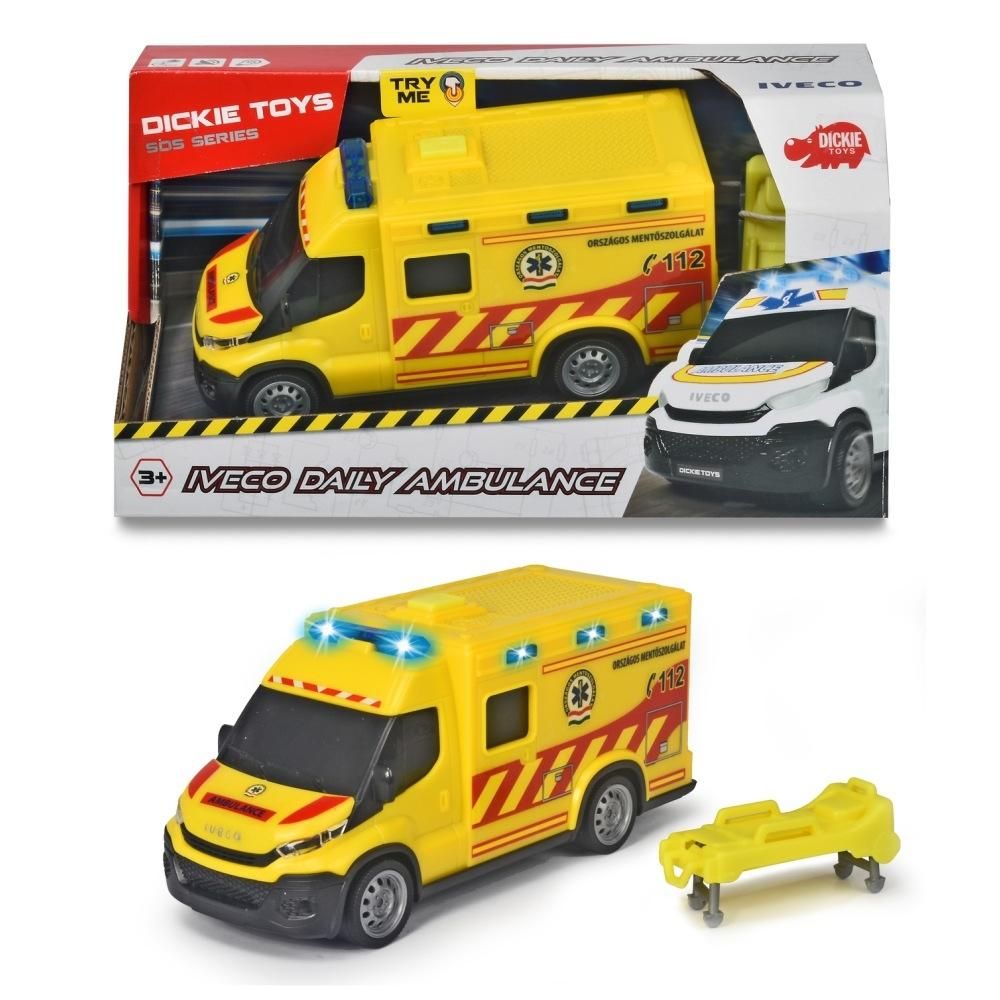Dickie Iveco Daily mentőautó hanggal és fénnyel 18 cm