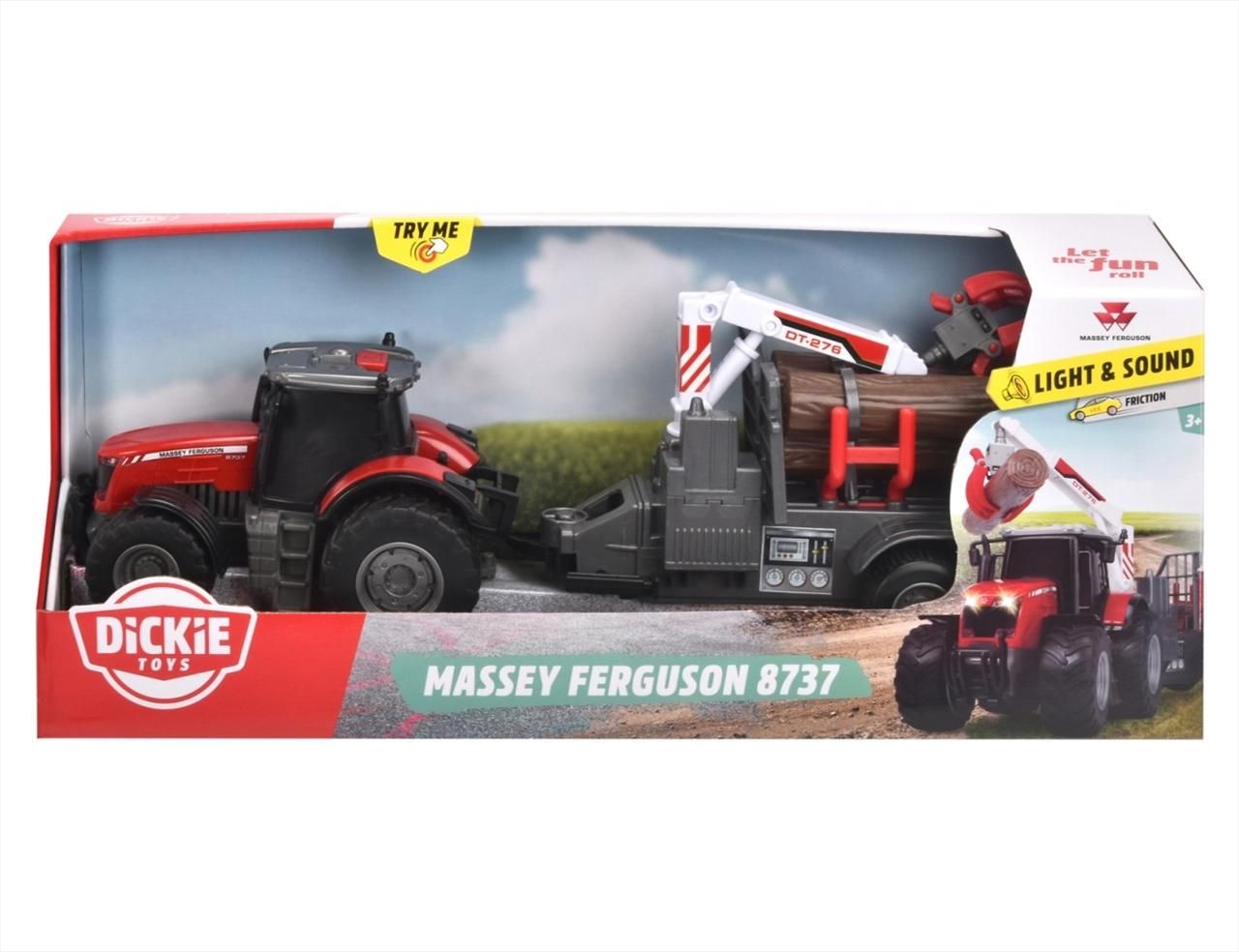 Dickie Massey Ferguson traktor fa rakodóval, hanggal és fénnyel 42 cm