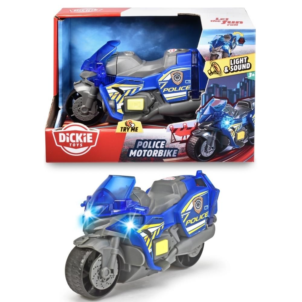 Dickie Rendőrségi motor hanggal és fénnyel 15 cm