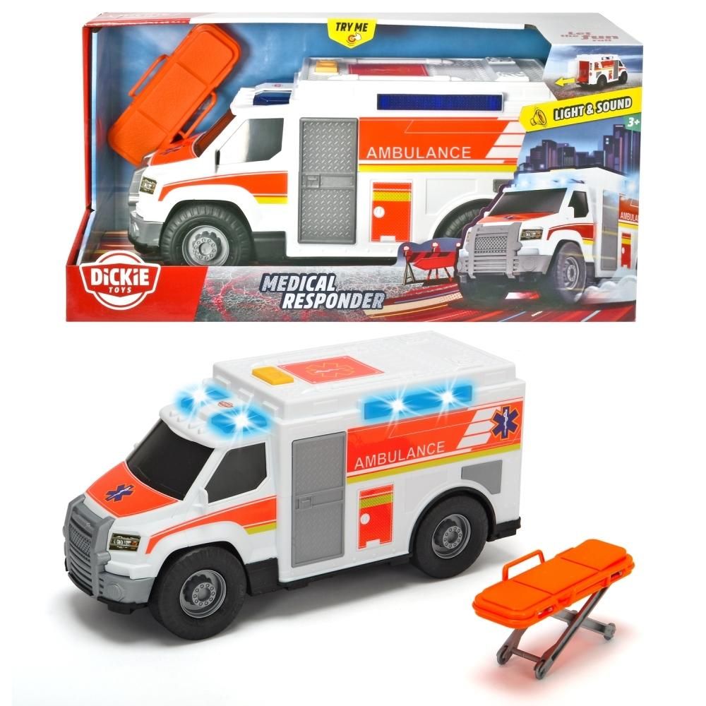 Dickie Sürgősségi mentőautó hanggal és fénnyel 30 cm