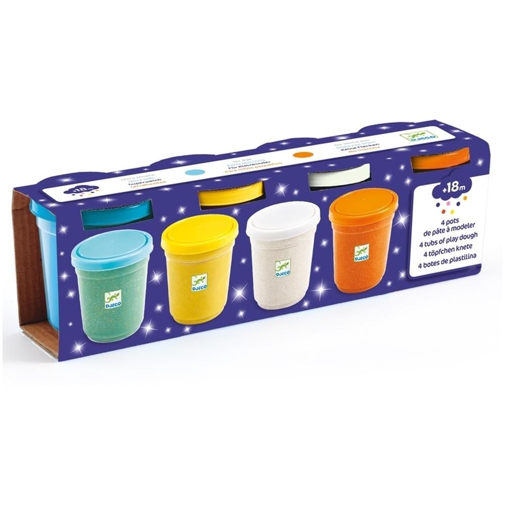 Djeco 4 szín pillegyurma - csillogó színek