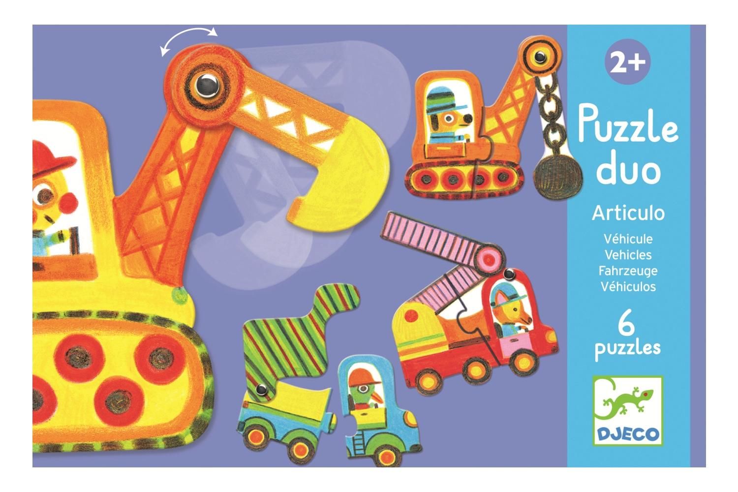 Djeco Articulo Véhicles - Munkagépek párositó puzzle