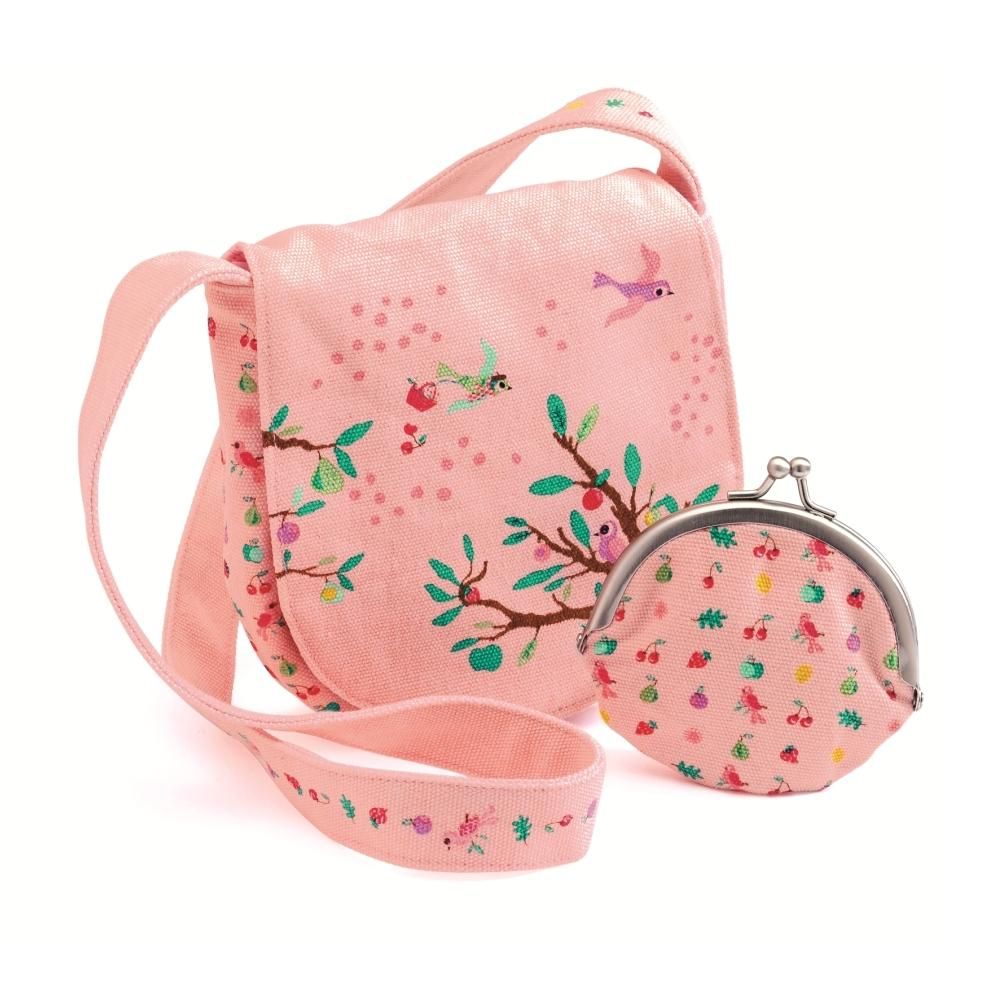 Djeco Bag and purse, Summer garden - Kistáska pénztárcával, Nyári kert 