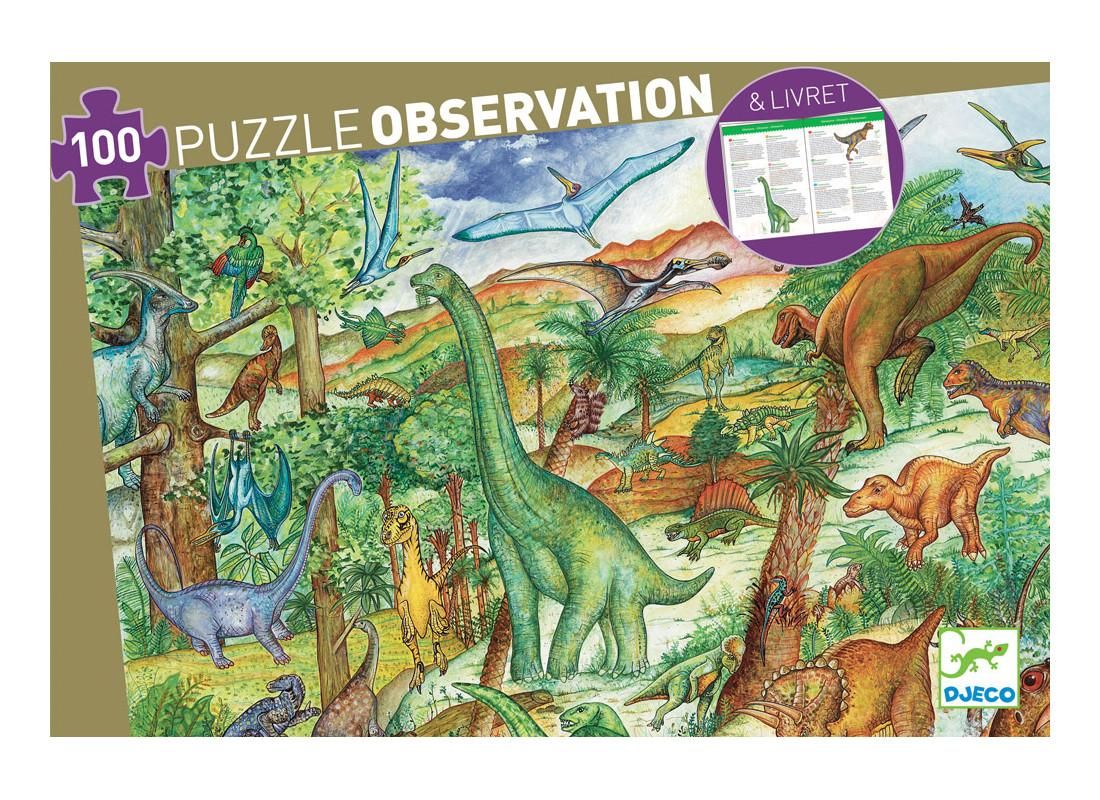 Djeco Dinosaurs - Dinoszauruszok puzzle, 100 db-os