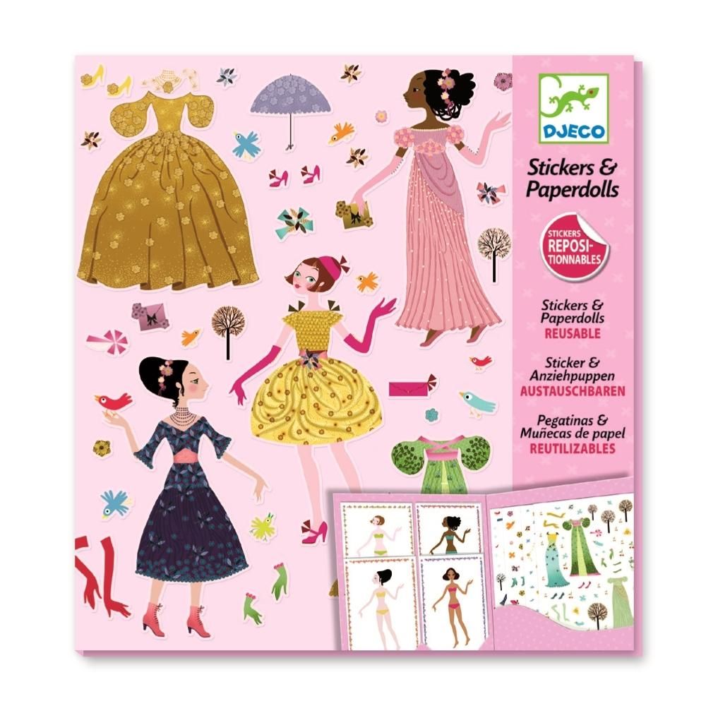 Djeco Dresses through the seasons - Matrica öltöztető, Évszakok ruhái