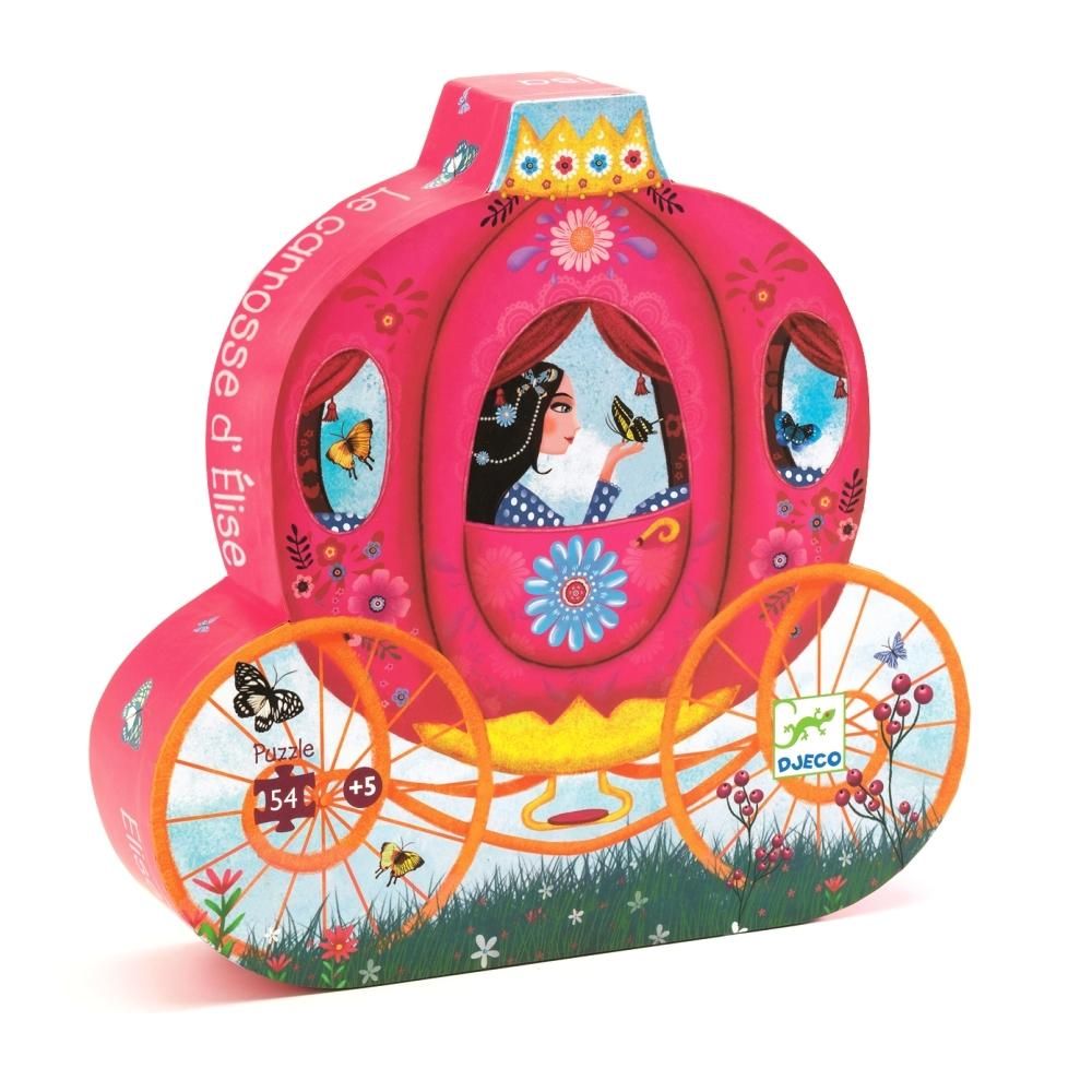 Djeco Elise's Carriage - Elise hintója formadobozos puzzle, 54 db-os