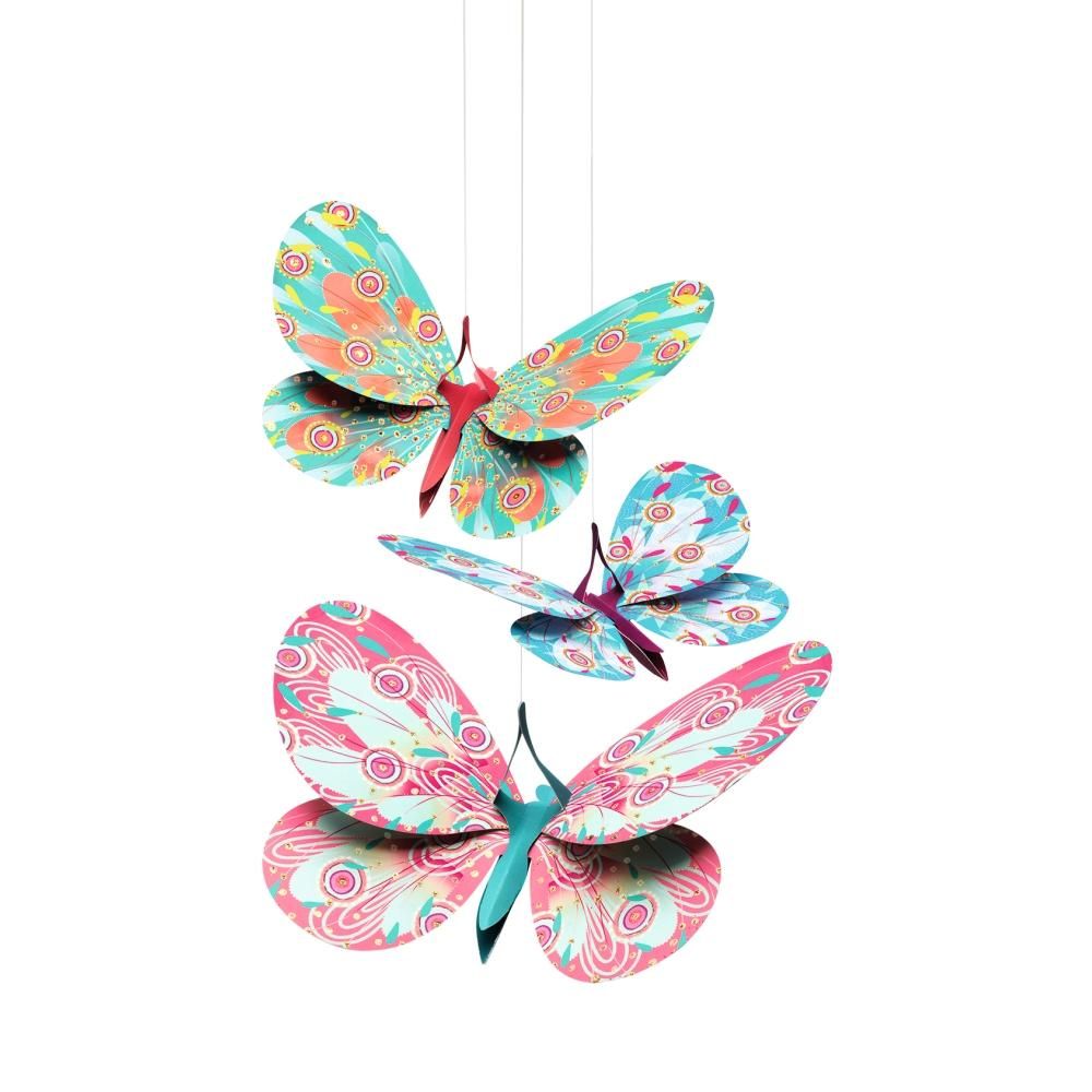 Djeco Glitter butterflies - Függő, csillámos pillangók