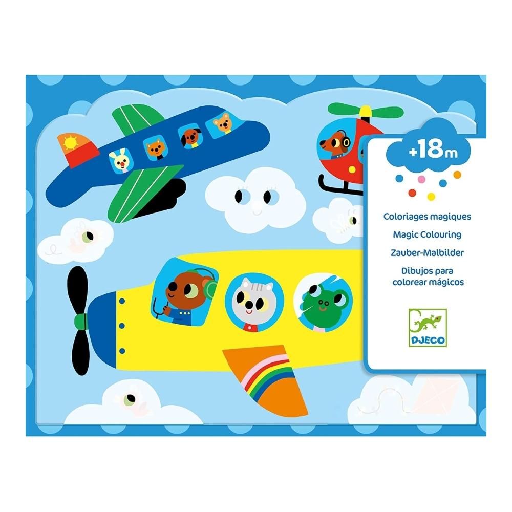 Djeco Hidden in the sky - Vízzel színező készlet, Bújócska az égen