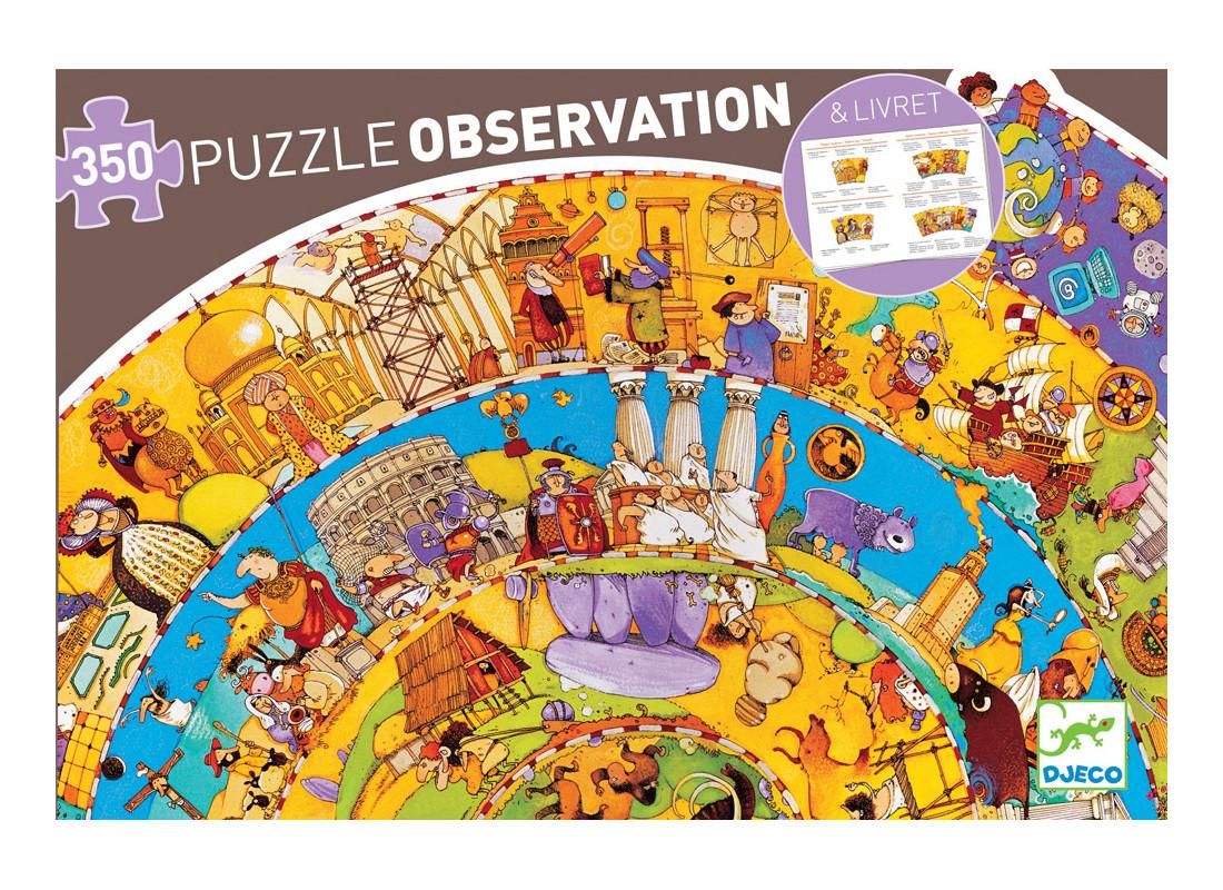 Djeco History - Történelem megfigyelő spirál puzzle, 350 db-os