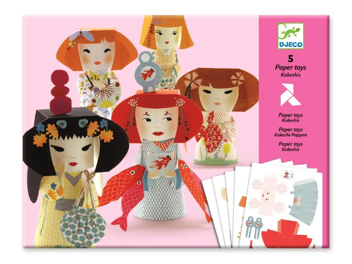 Djeco Kokeshis - Papírfigurák, Kokeshi-babák