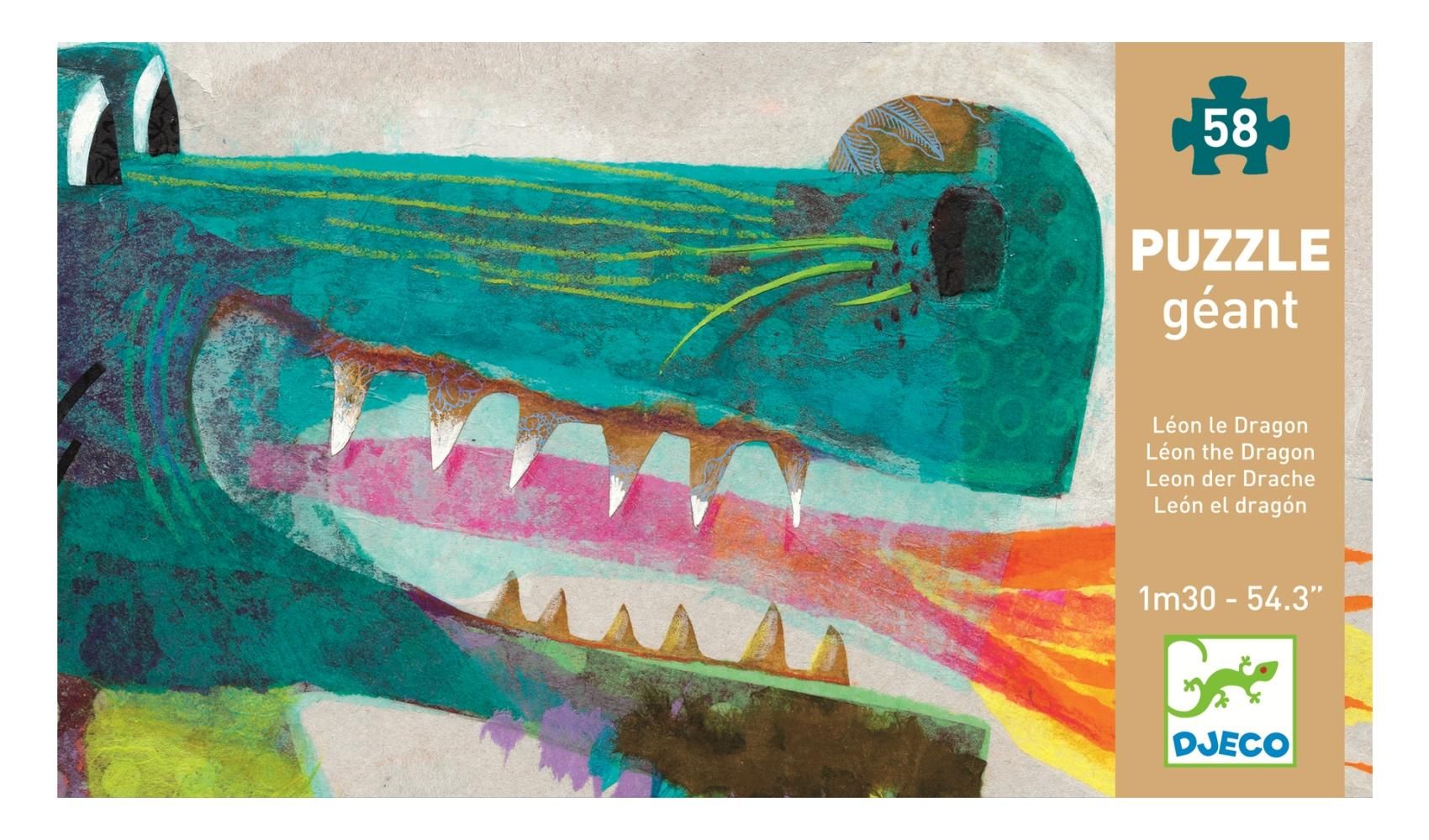Djeco Leon the dragon - Leon, a sárkány óriás puzzle, 36 db-os 