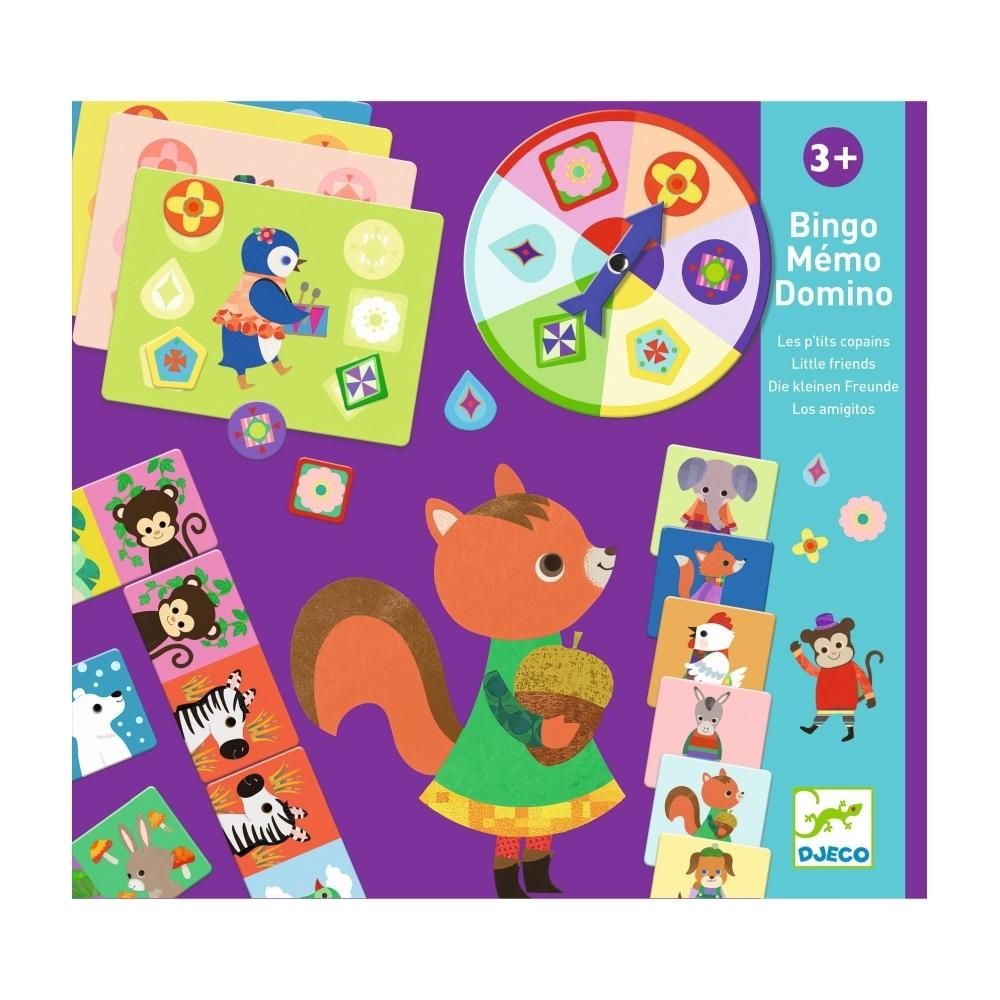Djeco Little friends - Kis barátok bingo, memória, dominó