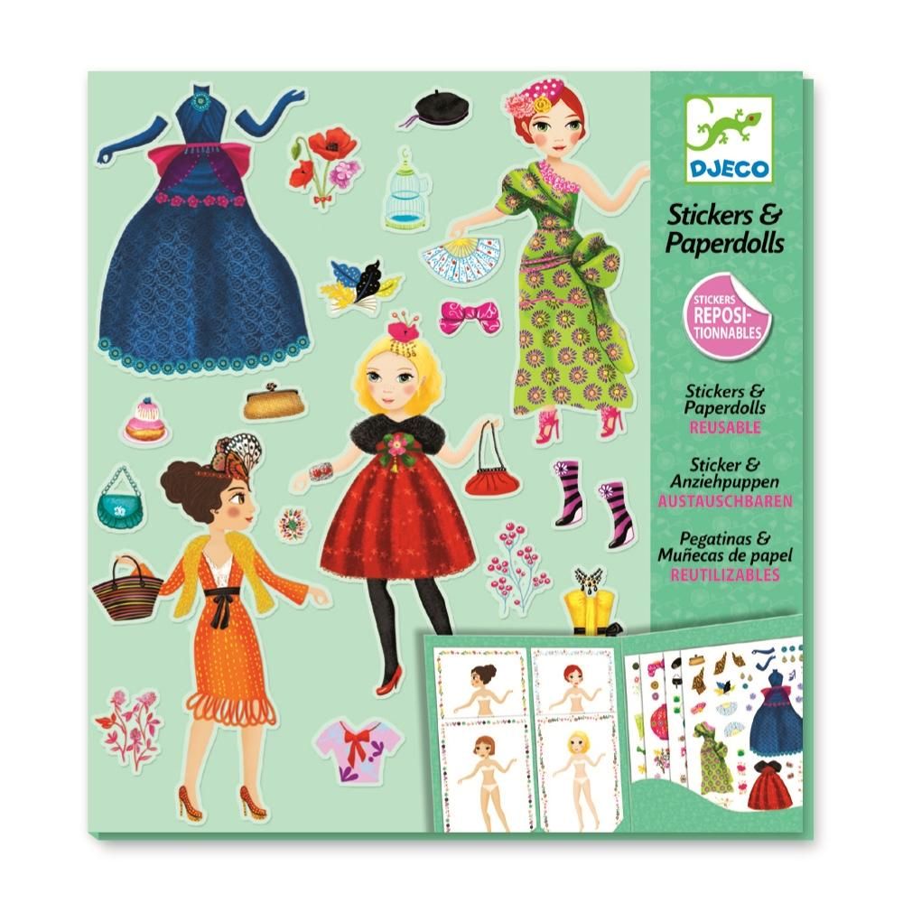 Djeco Massive fashion - Matrica öltöztető, Régi idők divatja