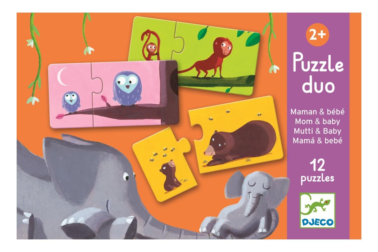 Djeco Mom and baby - Mama és bébije párosító puzzle