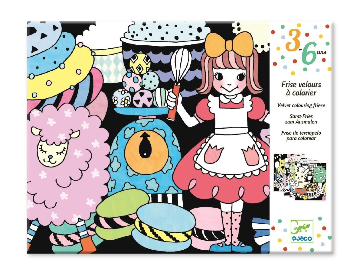 Djeco Sweet parade - Bársonyhátterű színező, Édes parádé