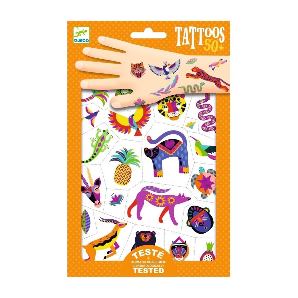 Djeco Tattoos, Wild beauty - Tetováló matricák, Csodás vadállatok